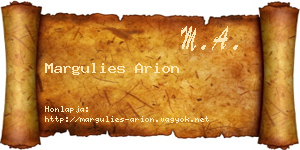 Margulies Arion névjegykártya